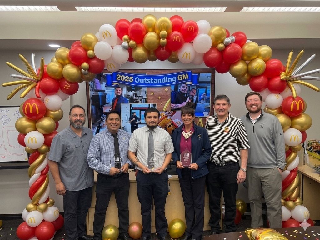 Linders Family McDonald's team celebrating an award