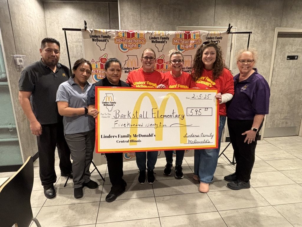 Linders Family McDonald's McTeacher's Night donation to Barkstall Elementary