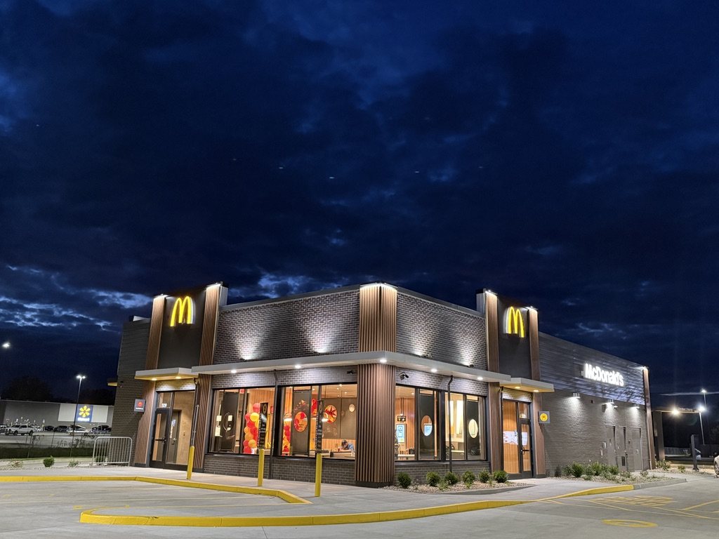 Linders Family McDonald's restaurant at night